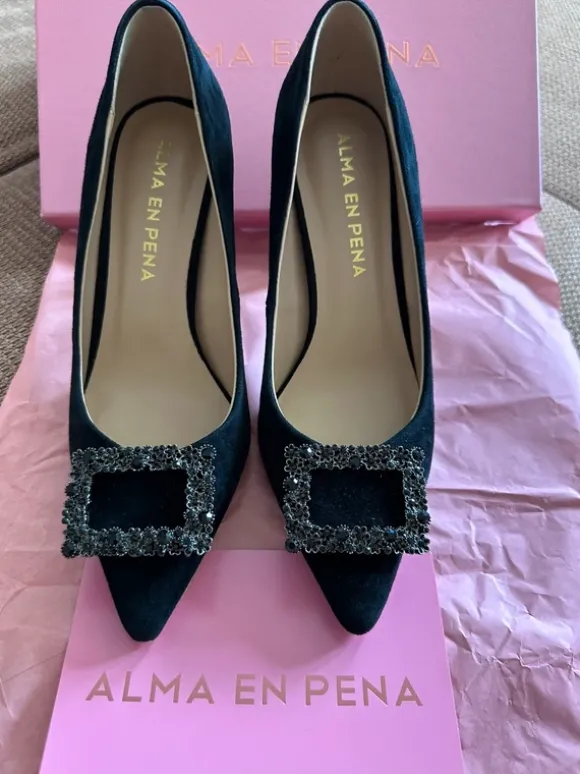 👠🖤 Elegante Alma en Pena High Heels – Echtleder – Gr. 37