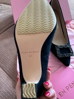 👠🖤 Elegante Alma en Pena High Heels – Echtleder – Gr. 37