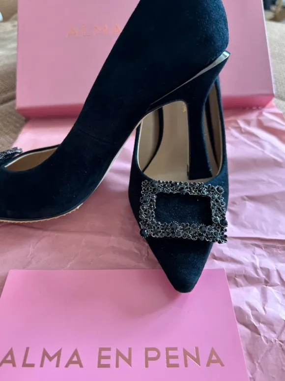👠🖤 Elegante Alma en Pena High Heels – Echtleder – Gr. 37