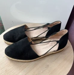 🖤 Hochwertige Paul Green Espadrilles in Schwarz mit Schnürung & Super Soft Innensohle, Größe 39