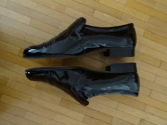 Salamander elegante Herren Lack-Leder-Schuhe, schwarz, Gr. 8