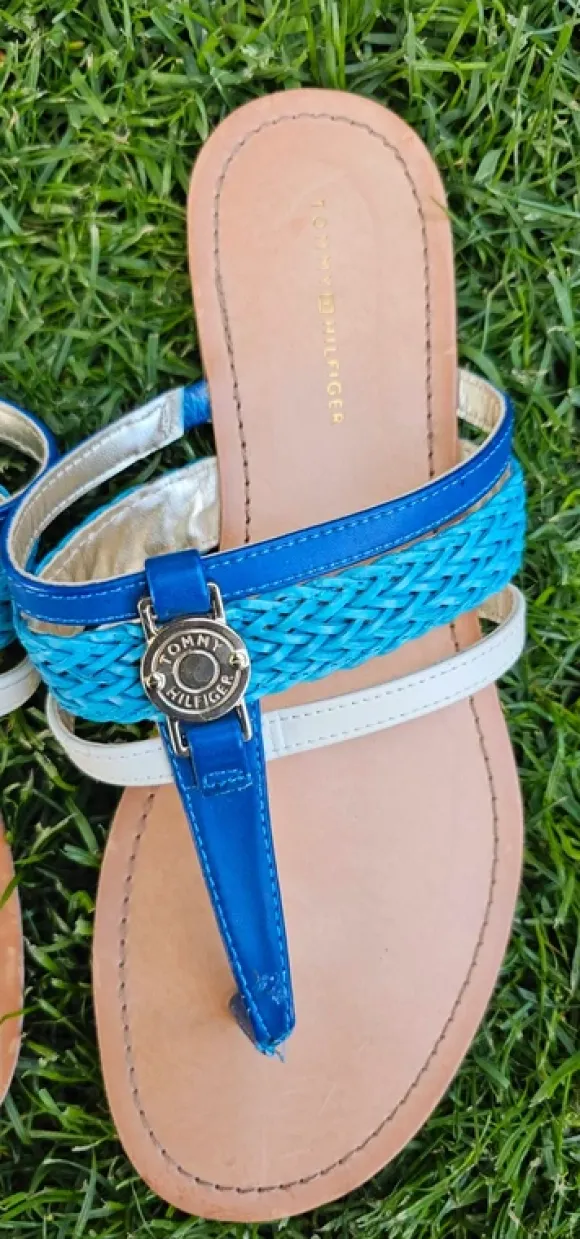 🏖 Tommy Hilfiger Zehentrenner Sandalen Gr. 38,5 Neu Maritime Summer Vibes 💙
