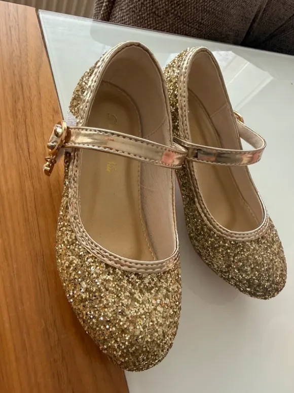 Absatzschuhe Stöckelschuhe Gr. 27 gold