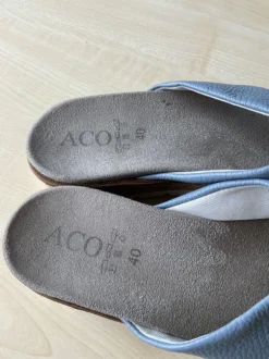 Aco Pantoletten, Leder hellblau! Grösse 40