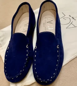 AGL Loafer Moccasins tinntenblau Suede 40 wie neu