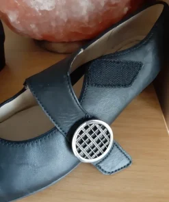 ARA - elegante Spangenpumps, Schwarz, silbrige Deko-Spange, Absatz Gr. 5,5 (=38)