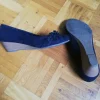 Ballarinas blau mit durchgehendem Keilabsatz
