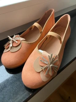 Ballerinas Damen Größe 40 NEU Leder orange Heine Halbschuhe Sommerschuhe bequem