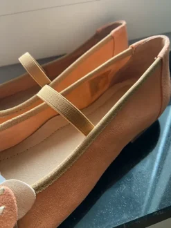 Ballerinas Damen Größe 40 NEU Leder orange Heine Halbschuhe Sommerschuhe bequem