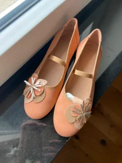 Ballerinas Damen Größe 40 NEU Leder orange Heine Halbschuhe Sommerschuhe bequem