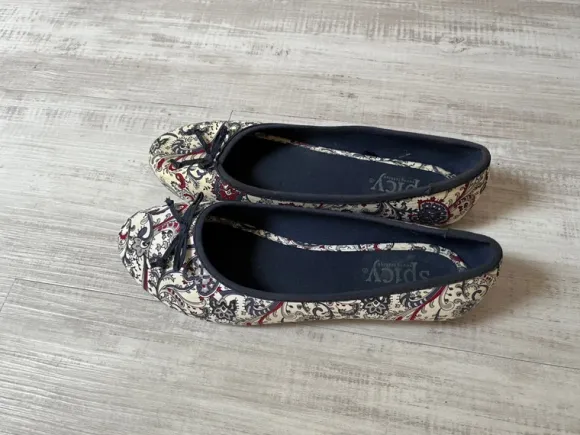 Ballerinas weiß blau rot 37