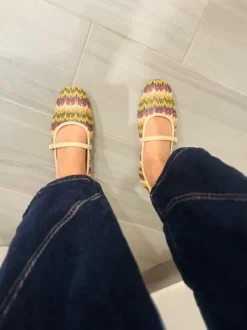 Ballerine Mary Jane colorate effetto handmade 41