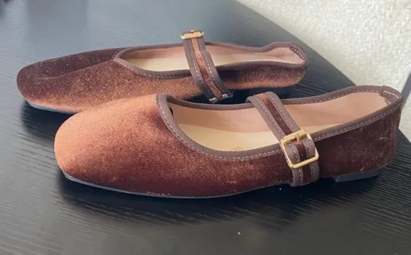 Ballerines velours chocolat