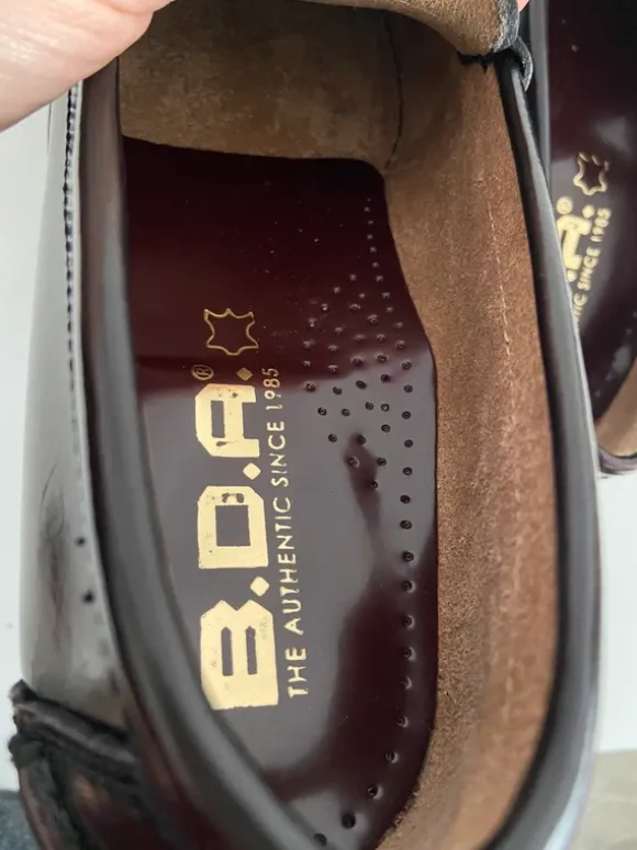 B.D.A. Penny Loafer Große 40 Echtleder Bordeaux Made in Spain