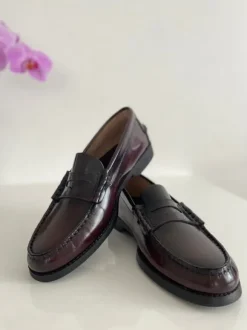 B.D.A. Penny Loafer Große 40 Echtleder Bordeaux Made in Spain