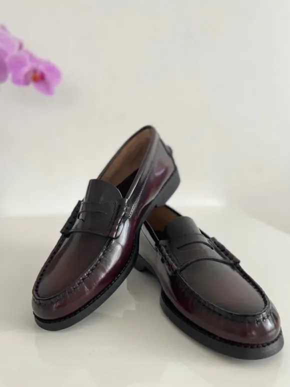 B.D.A. Penny Loafer Große 40 Echtleder Bordeaux Made in Spain