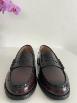 B.D.A. Penny Loafer Große 40 Echtleder Bordeaux Made in Spain