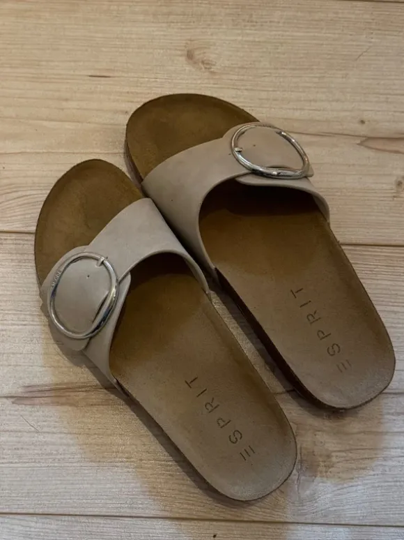 Beige/Graue Esprit Kork Sandalen