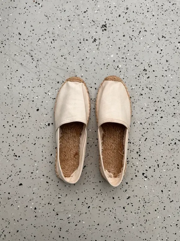 Bequeme beige Espadrilles aus Canvas