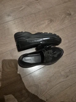 Bershka Black Chunky Sole Tassel Loafers