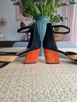 Bibi Lou Suede Criss-Cross Block Heel Sandals - Size 41