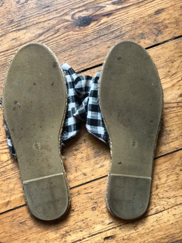 Black & white gingham Sandals