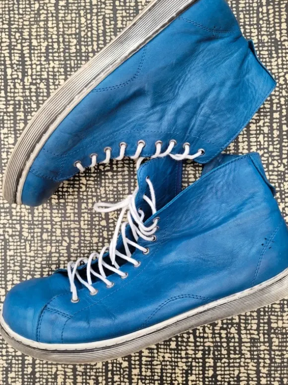 Blaue Leder Schuhe wie neu