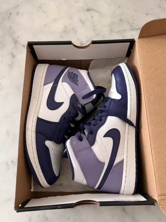blueberry air jordan 1 mid sneakers