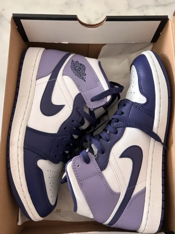 blueberry air jordan 1 mid sneakers