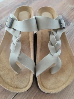 Boho Kork-Sandalen / Zehentrenner Beige Gr. 39/40 – Neu ,Top Zustand!