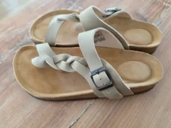 Boho Kork-Sandalen / Zehentrenner Beige Gr. 39/40 – Neu ,Top Zustand!