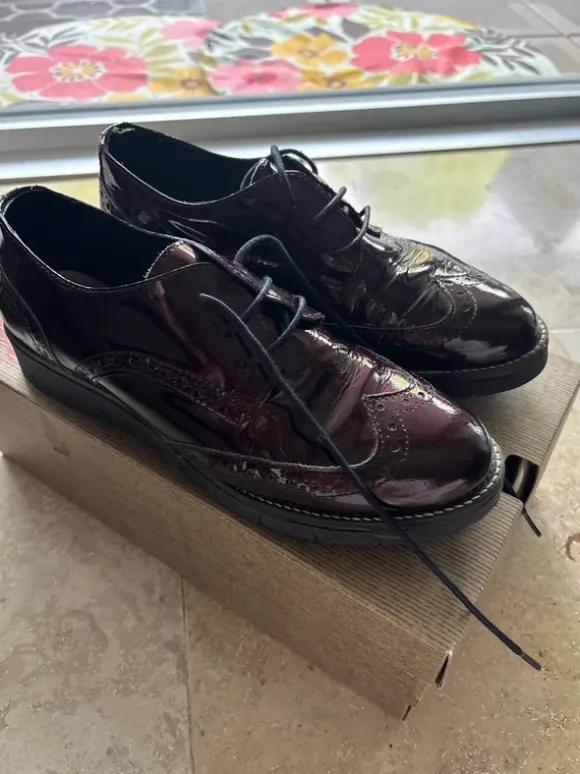 Bordeaux laké schoenen