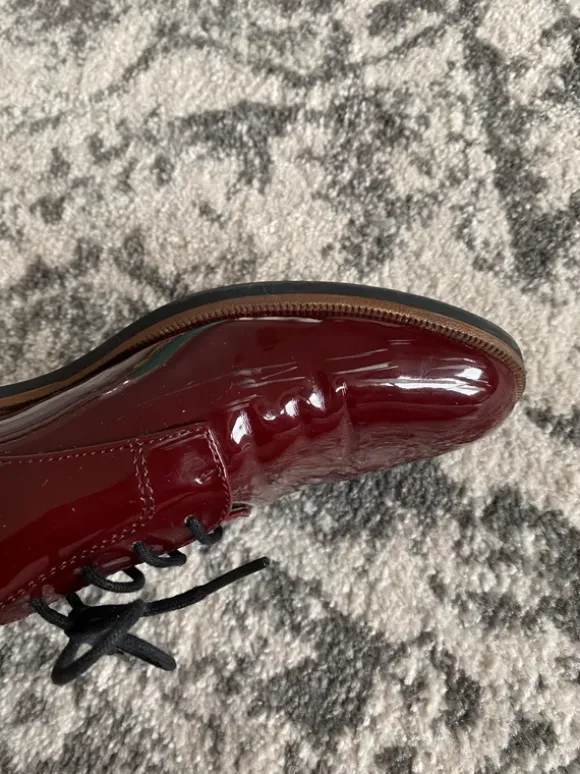 Bordeauxrote Lackschuhe Schnürer Gr. 38