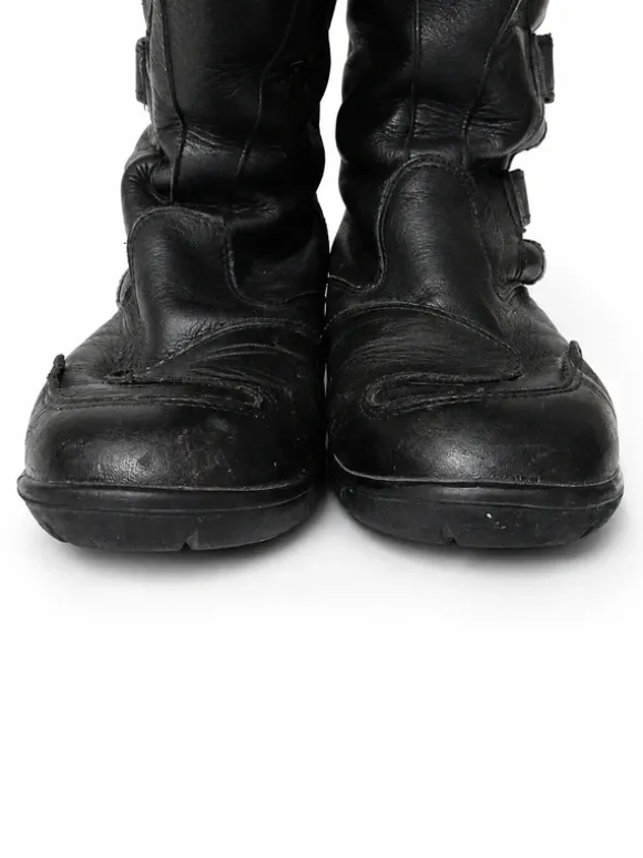 Bottes moto en cuir