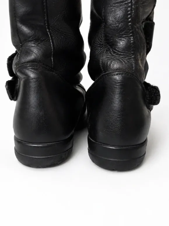 Bottes moto en cuir