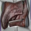 Bottines en cuir brun