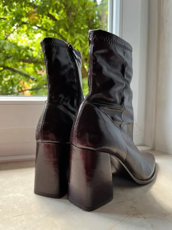 braune highheel ankleboots