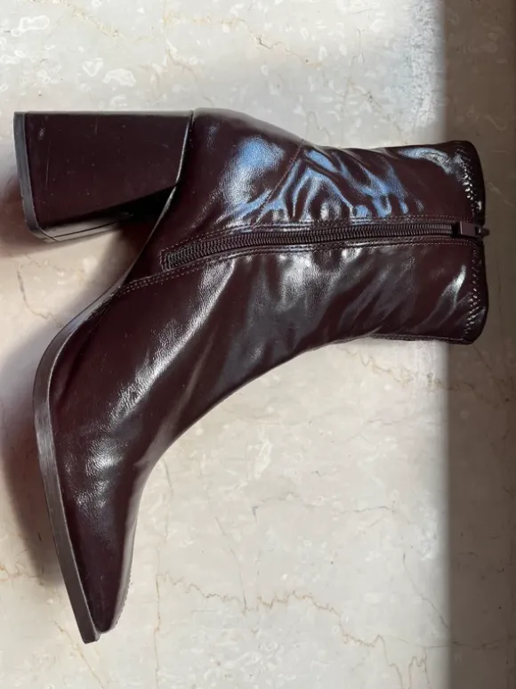braune highheel ankleboots