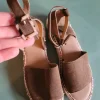 Braune Leder Sandalen Esprit Espadrilles