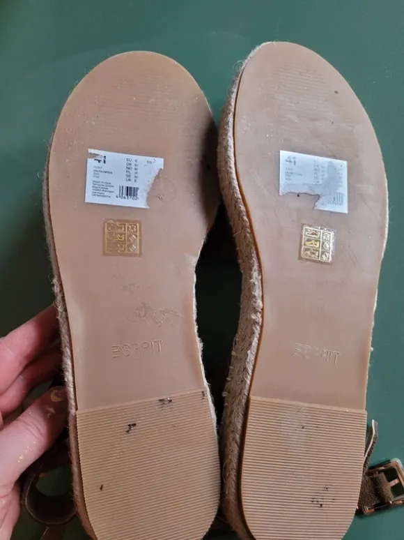 Braune Leder Sandalen Esprit Espadrilles