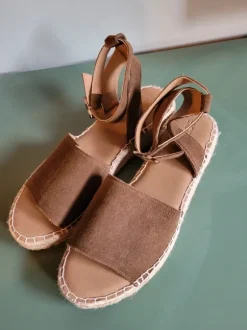 Braune Leder Sandalen Esprit Espadrilles