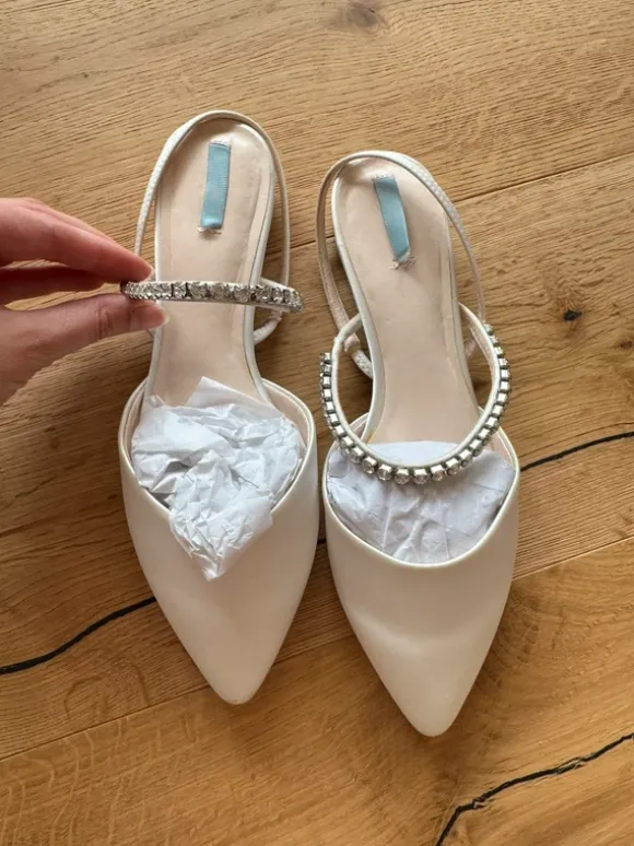 Brautschuhe Slingback Ballerinas