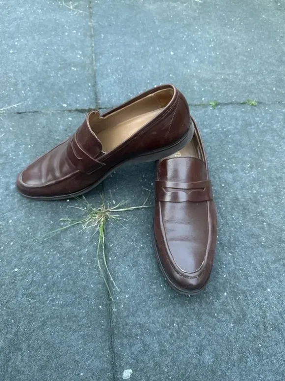 Brown Leather Penny Loafers