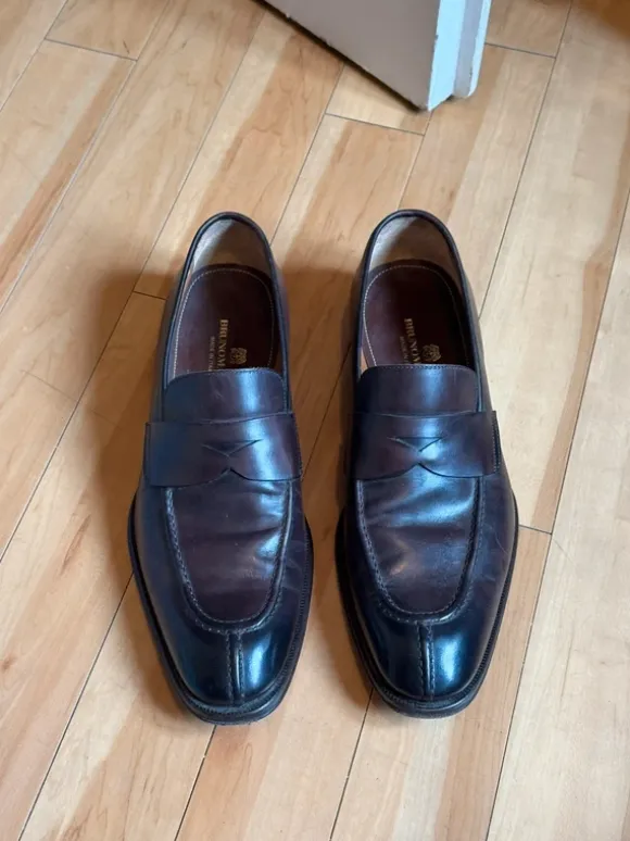 Bruno Magli Italian Leather Herren Loafer 8 Bordeaux