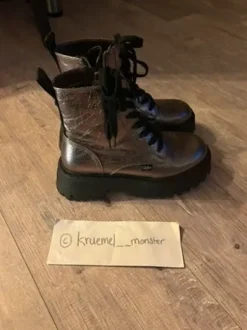 Buffalo ASPEN | Schnürstiefelette Plateau - pewter metallic