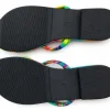 Bunte Sommer-Flip-Flops mit Pompons