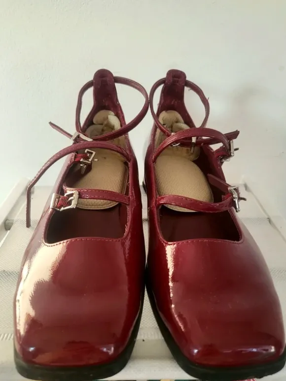 Burgundy Mary Janes