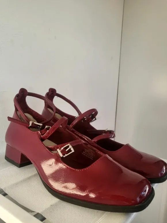 Burgundy Mary Janes