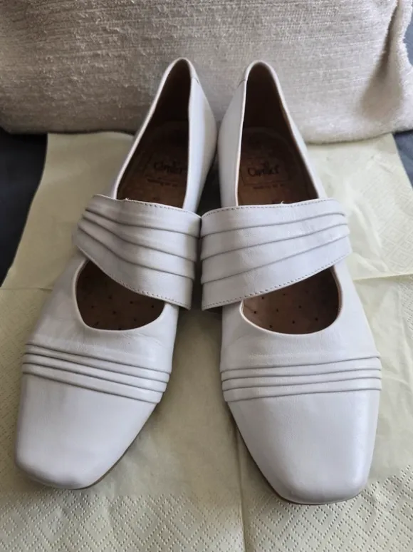 Caprice Leder-Halbschuhe Weiß Gr. 42