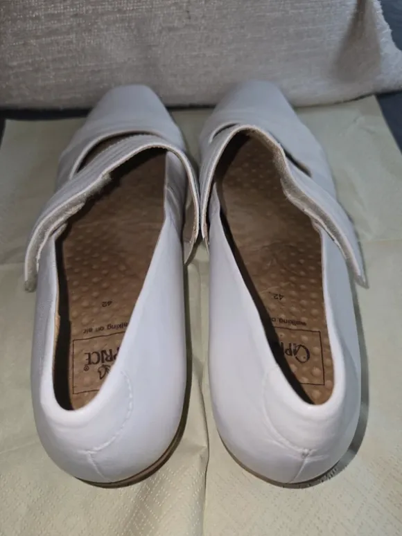 Caprice Leder-Halbschuhe Weiß Gr. 42